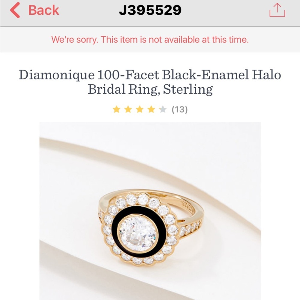 Sold Out 100facet Diamonique Ring 14kYG plated Sterling Size 7